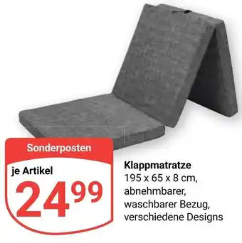 Globus Klappmatratze 195 x 65 x 8 cm Angebot