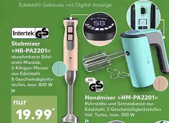 Kaufland Stabmixer „hb-pa2201“ Oder Handmixer „hm-pa2201“ Angebot