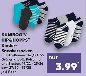 Kaufland Kuniboo Oder Hip&hopps Kinder-sneakersocken Angebot