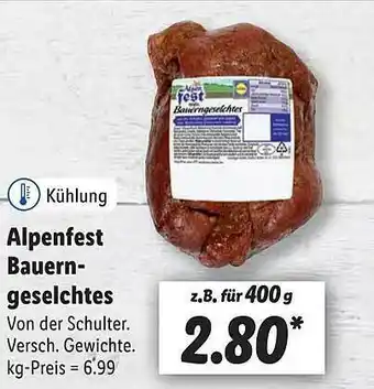 Lidl Alpenfest Bauerngeselchtes Angebot