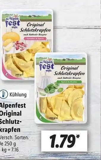 Lidl Alpenfest Original Schlutzkrapfen Angebot