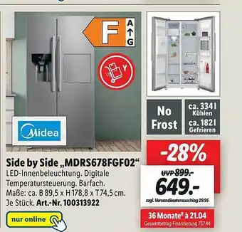 Lidl Midea Side-by-side Mdrs678fgf02 Angebot