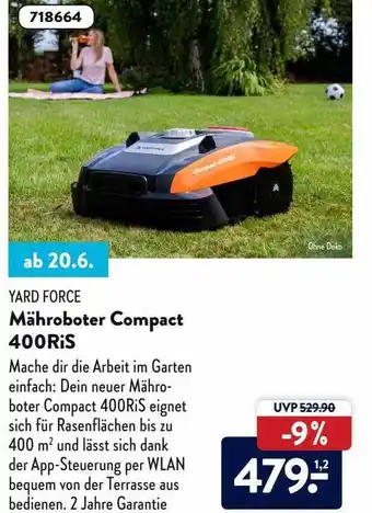 Aldi Süd Yard Force Mähroboter Compact 400RiS Angebot