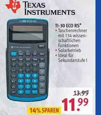 Rossmann Texas-instruments Ti-30 Eco Rs Taschenrechner Angebot