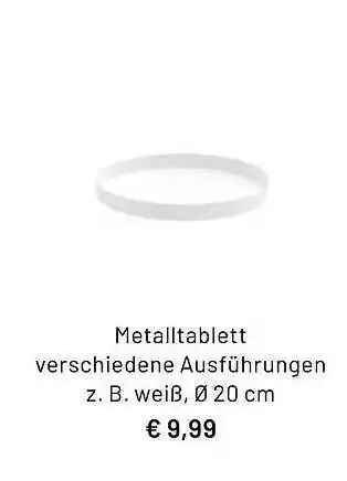 Idee Creativmarkt Metalltablett Verschiedene Ausführungen Angebot