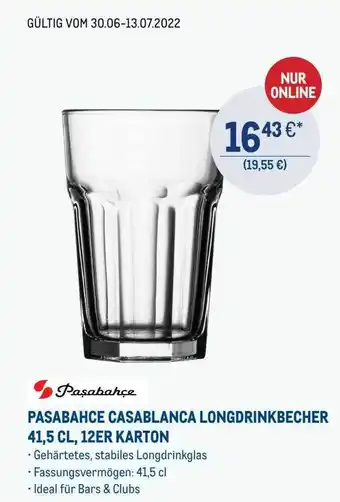 METRO Pasabahce Casablanca Longdrinkbecher 12er Karton Angebot