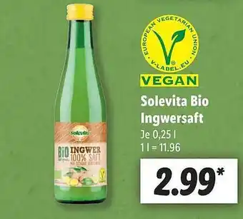 Lidl Solevita Bio Ingwersaft Angebot