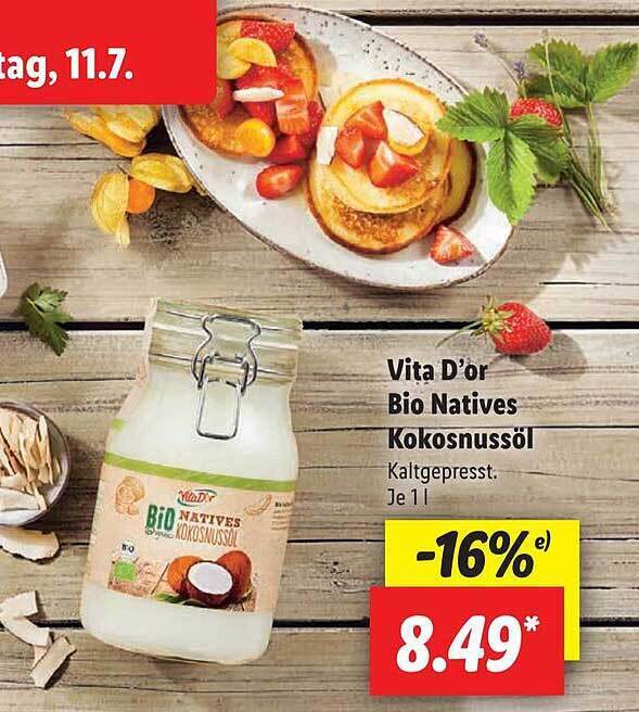 Vita D'or Bio Natives Kokosnussöl Angebot bei Lidl