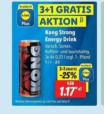 Lidl Kong Strong Energy Drink Angebot