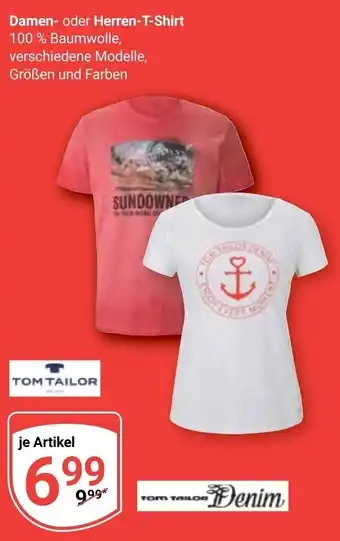 Globus Tom Tailor Damen oder Herren T-Shirt Angebot