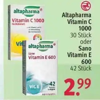 Rossmann Altapharma Vitamin C 1000 Oder Sano Vitamin E 600 Angebot