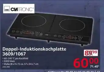 Selgros Clatronic Doppel-induktionskochplatte 3609-1067 Angebot