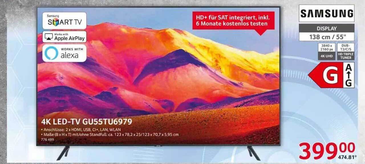 Samsung 4k Ledtv Gu55tu6979 Angebot bei Selgros