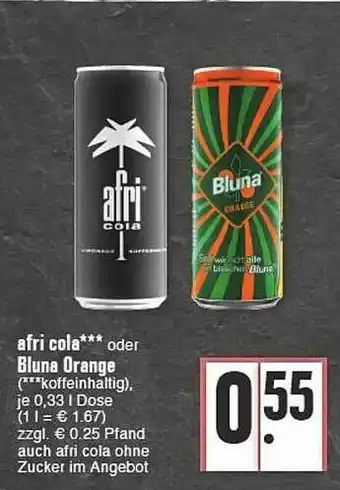 E-Center Afri Cola Oder Bluna Orange Angebot