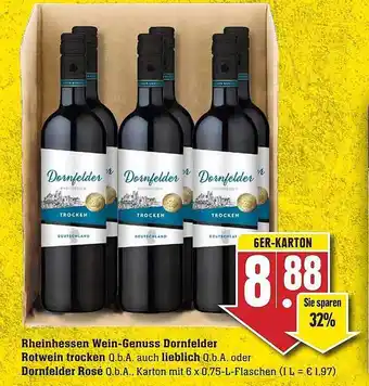 Edeka Rheinhessen Wein-genuss Dornfelder Rotwein Trocken Auch Lieblich Oder Dornfelder Rosé Angebot