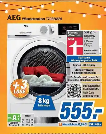 Expert Aeg Wäschetrockner T7db66589 Angebot