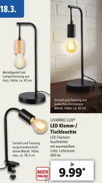 Lidl Livarno Lux LED Klemm Tischleuchte Angebot
