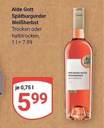 Globus Alde Gott Spätburgunder Weißherbst Angebot