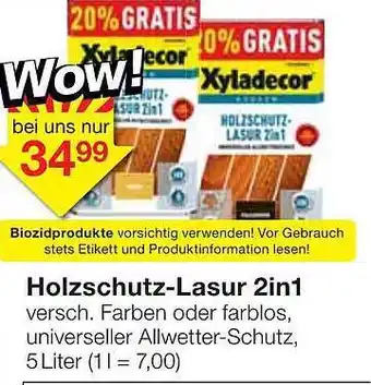 Jawoll Holzschutz-lasur 2in1 Angebot