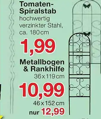 Jawoll Tomaten-spiralstab Metallbogen & Rankhilfe Angebot