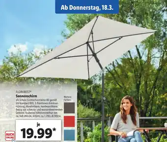 Lidl Florabest Sonnenschirm Angebot