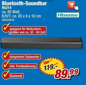 Poco Hisense Bluetooth-soundbar Angebot