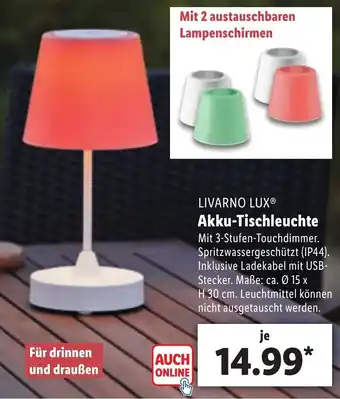 Lidl Livarno Lux Akku Tischleuchte Angebot