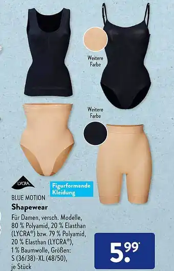 Aldi Süd Blue Motion Shapewear Angebot