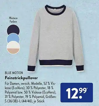 Aldi Süd Blue Motion Feinstrickpullover Angebot