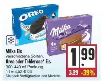 Edeka Milka Eis Oreo Oder Toblerone Eis Angebot