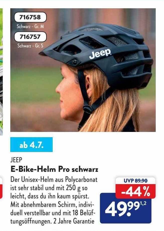 Jeep Ebikehelm Pro Schwarz Angebot bei Aldi Nord
