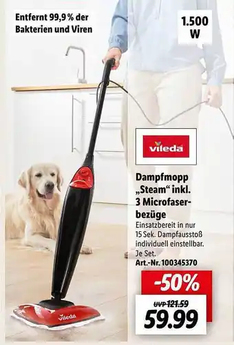 Lidl Dampfmopp „steam” Inkl 3 Microfaser-bezüge Angebot