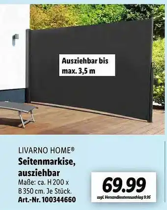 Lidl Livarno Home Seitenmarkise Ausziehbar Angebot