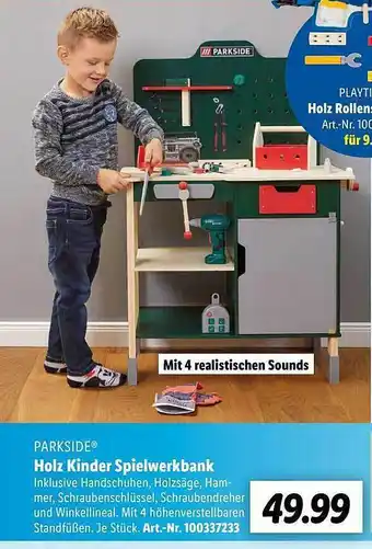 Lidl Parkside Holz Kinder Spielwerkbank Angebot