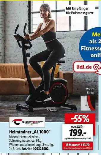 Lidl Heimtrainer „al 1000” Christopeit Angebot