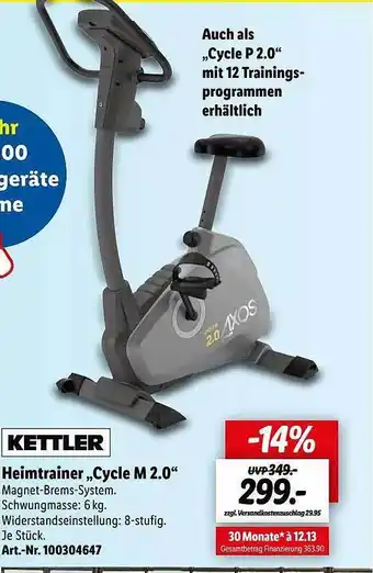 Lidl Kettler Heimtrainer „cycle M 2.0” Angebot