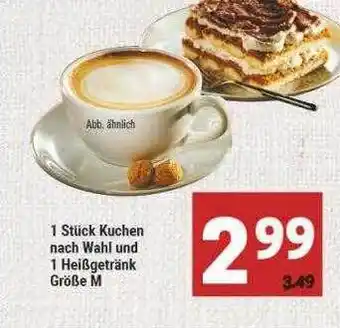 Marktkauf 1 Stück Kuchen Nach Wahl Und 1 Heißgetränk Größe M Angebot