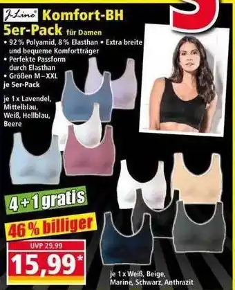 Norma Jline Komfort-BH 5er-pack Angebot