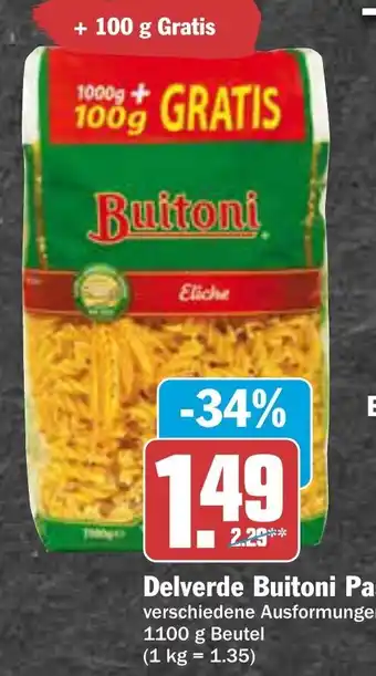 AEZ Delverde Buitoni Pasta 1100 g Beutel Angebot