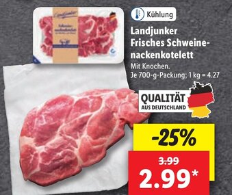 Lidl Landjunker Frische Schweinenackenkotelett 700 g Angebot