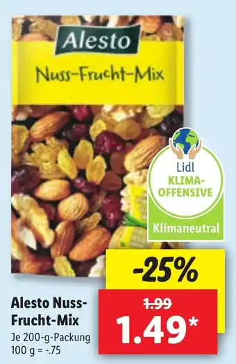 Lidl Alesto Nuss Frucht Mix 200 g Angebot