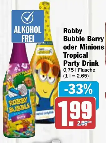 AEZ Robby Bubble Berry oder Minions Tropical Party Drink 0,75 L Flasche Angebot