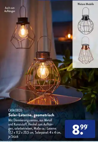 Aldi Süd Casa Deco Solat Laterne, geometrisch Angebot