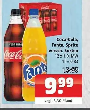 Getränkehaus Coca-cola, Fanta, Sprite Verschiedene Sorten Angebot