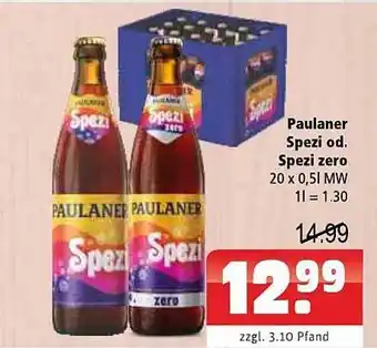 Getränkehaus Paulaner Spezi Oder Zero Angebot