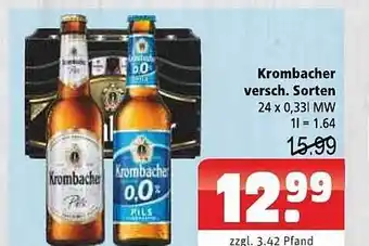 Getränkehaus Krombacher Verschiedene Sorten Angebot