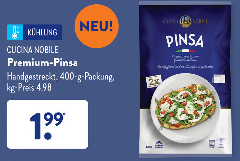Cucina Nobile Premium Pinsa 400 g Packung Angebot bei Aldi Süd