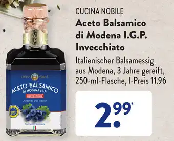 Aldi Süd Cucina Nobile Aceto Balsamico di Modena I.G.P. Invecchiato 250 ml Flasche Angebot