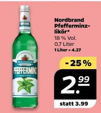 NETTO Nordbrand Pfefferminzlikor 700ml Angebot