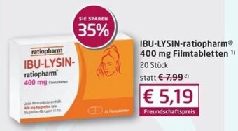 Sabelus XXL IBU Lysin ratiopharm 400 mg Filmtabletten Angebot